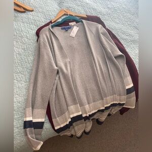 Kohls Women s Draped Cardigan Grey Blue White XL